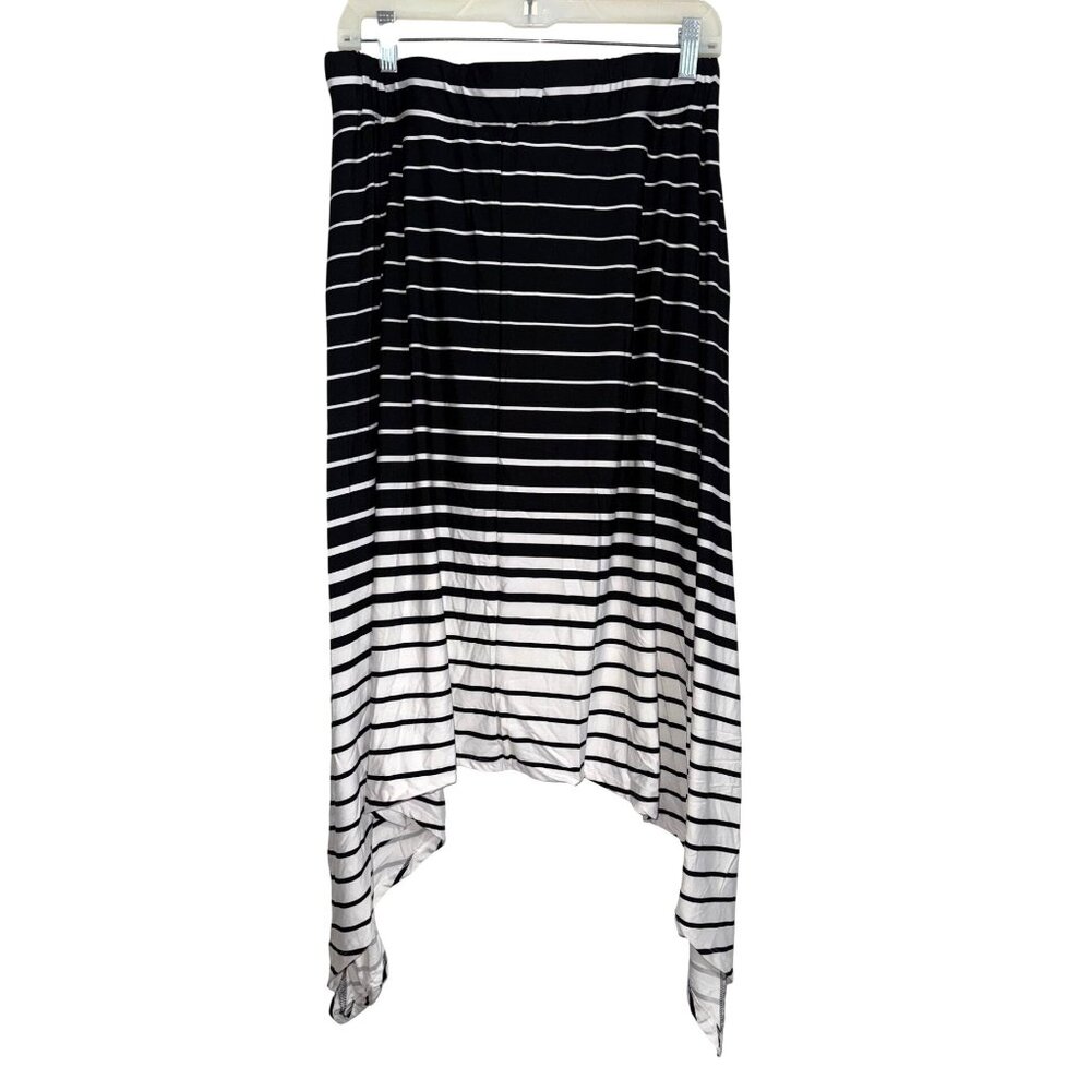 Robert Louis Black & White Striped Skirt L